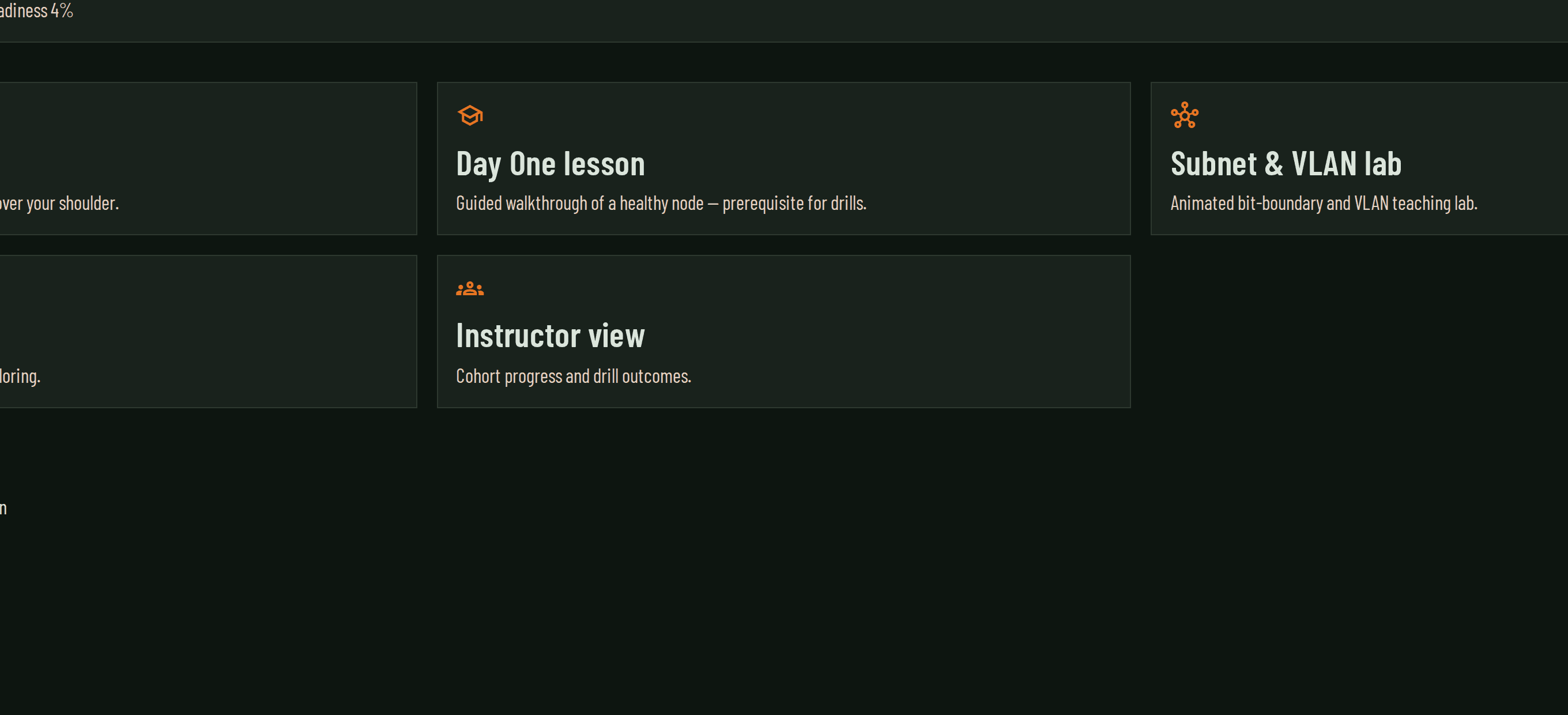 Academy module cards for drills and Network+ prep